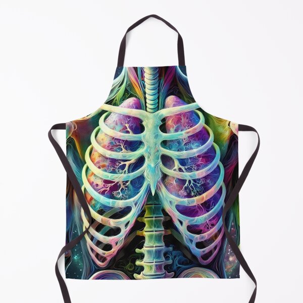 Item preview, Cosmic Anatomical Rib Cage Psychedelic Skeleton Galaxy Art Print designed and sold by asudesign.
