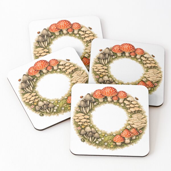 Item preview, FAIRY RING | Vintage Mycology Cottagecore Mushroom Circle Art Print designed and sold by LainCellJapan.
