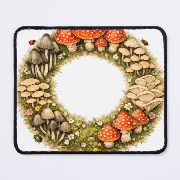 Item preview, FAIRY RING | Vintage Mycology Cottagecore Mushroom Circle Art Print designed and sold by LainCellJapan.