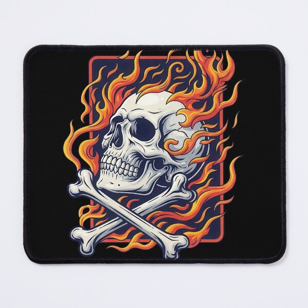 Item preview, Burn Hard Flaming Skull and Crossbones designed and sold by nuel-art.