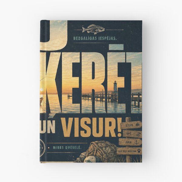 Item preview, EJ MAKŠĶERĒT VIENMĒR UN VISUR — Vintage Fishing Poster (Latvian Headline) designed and sold by Jandedan.