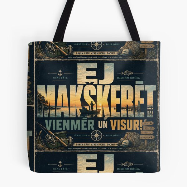 Item preview, EJ MAKŠĶERĒT VIENMĒR UN VISUR — Vintage Fishing Poster (Latvian Headline) designed and sold by Jandedan.