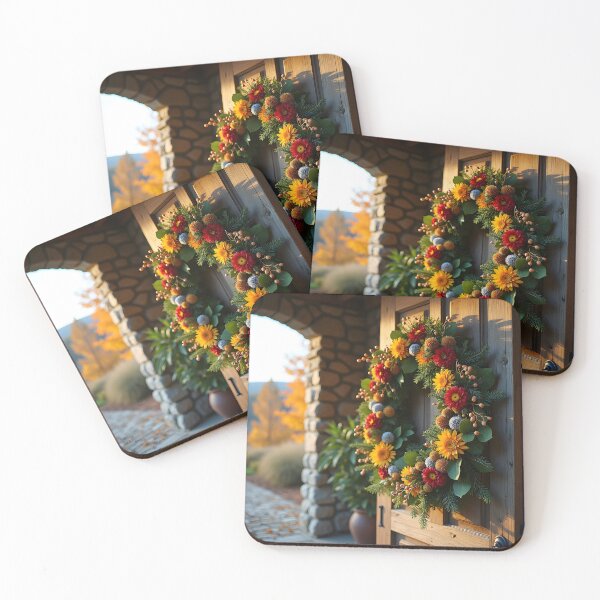 Item preview, Autumn Doorway Floral Wreath Decoration designed and sold by Teeshirtstoday.com.