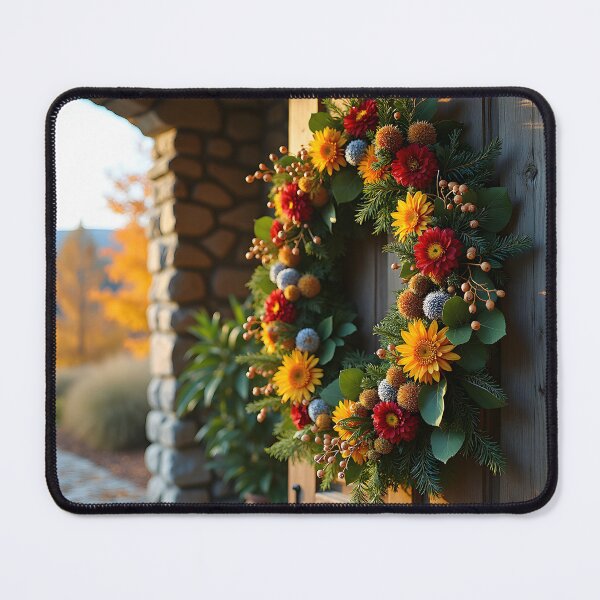 Item preview, Autumn Doorway Floral Wreath Decoration designed and sold by Teeshirtstoday.com.