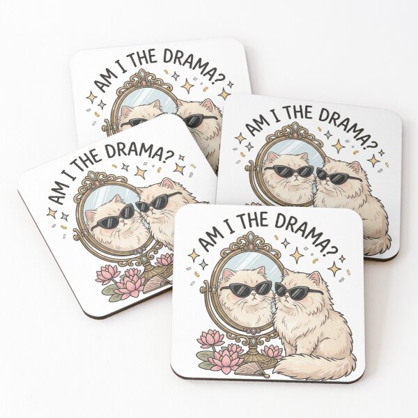 Item preview, Am I The Drama Funny Glam Cat Meme Cute Aesthetic Design designed and sold by SoftPawsAtelier.
