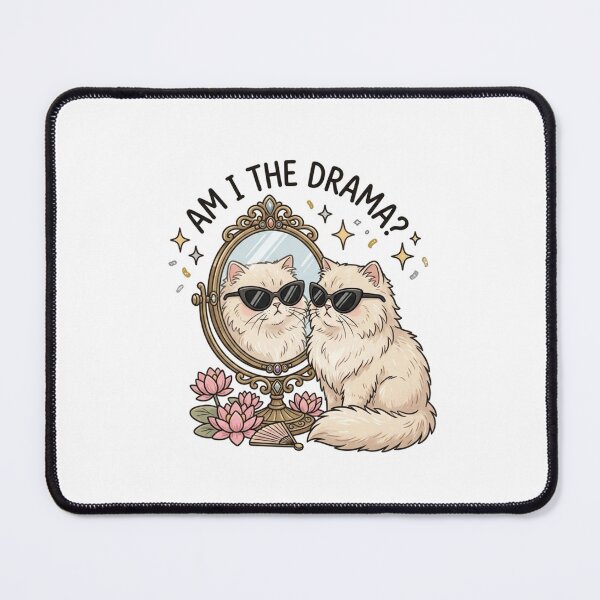 Item preview, Am I The Drama Funny Glam Cat Meme Cute Aesthetic Design designed and sold by SoftPawsAtelier.
