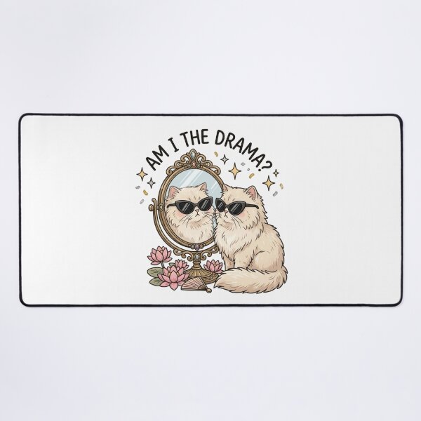 Item preview, Am I The Drama Funny Glam Cat Meme Cute Aesthetic Design designed and sold by SoftPawsAtelier.