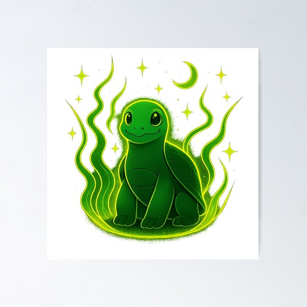 Item preview, Cute Kawaii Turtle Sticker – Soft Glowing Green Turtle, Calm Grounding Aesthetic Art designed and sold by Authentic Kaleidoscope.