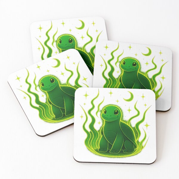 Item preview, Cute Kawaii Turtle Sticker – Soft Glowing Green Turtle, Calm Grounding Aesthetic Art designed and sold by Authentic Kaleidoscope.