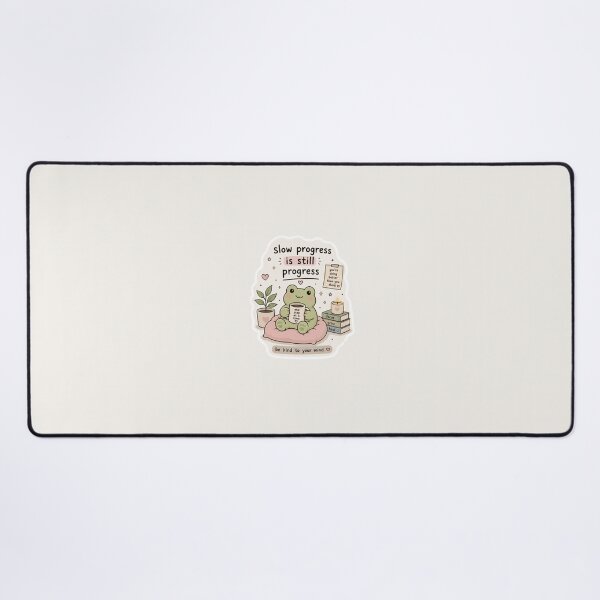Item preview, Slow Progress Is Still Progress Sticker – Cozy Frog Self Care Aesthetic designed and sold by Digital_products_0111.