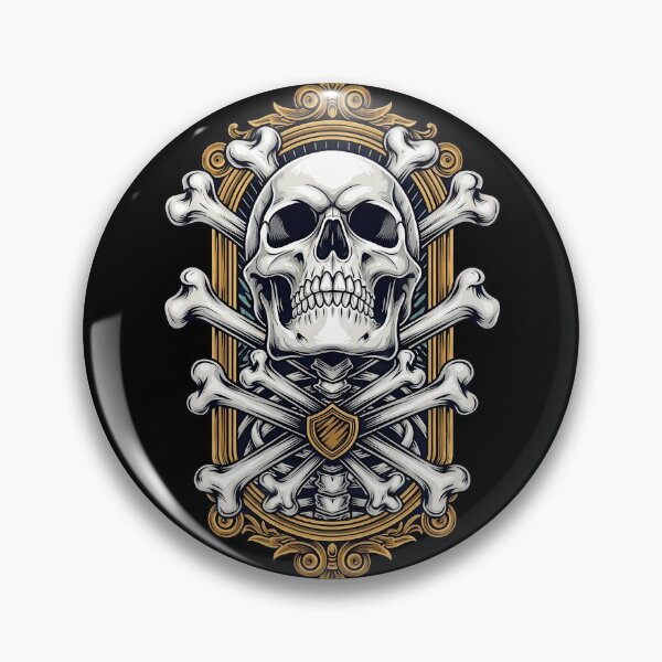 Item preview, Luxury Gothic Skull and Bones in Ornate Gold Frame designed and sold by nuel-art.
