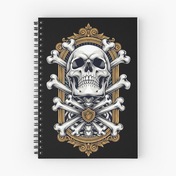 Item preview, Luxury Gothic Skull and Bones in Ornate Gold Frame designed and sold by nuel-art.