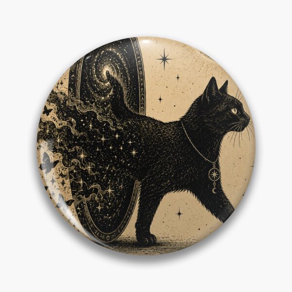 Item preview, The Transformer Black Cat Tarot Card Vintage Celestial Gothic Art designed and sold by LovelyCatGalaxy.
