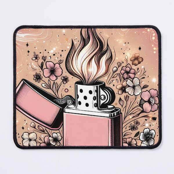 Item preview, Pink Floral Lighter – Botanical Line Art Doodle Design designed and sold by EmeraldeaArt.