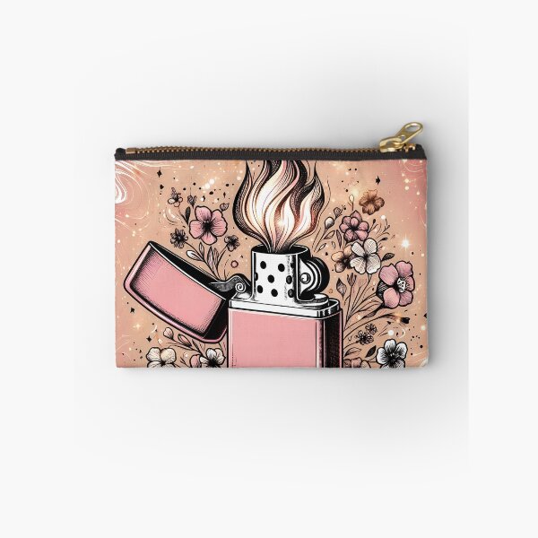 Item preview, Pink Floral Lighter – Botanical Line Art Doodle Design designed and sold by EmeraldeaArt.