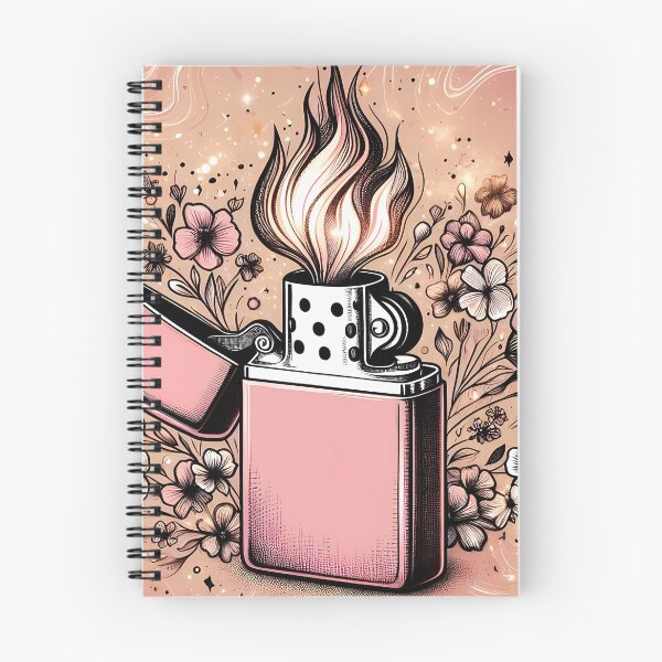 Item preview, Pink Floral Lighter – Botanical Line Art Doodle Design designed and sold by EmeraldeaArt.