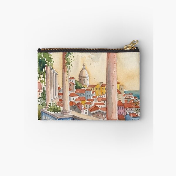 Artikelvorschau, Lissabon Aquarell Stadtbild Terrasse Azulejo entworfen und verkauft von posteriocrew.