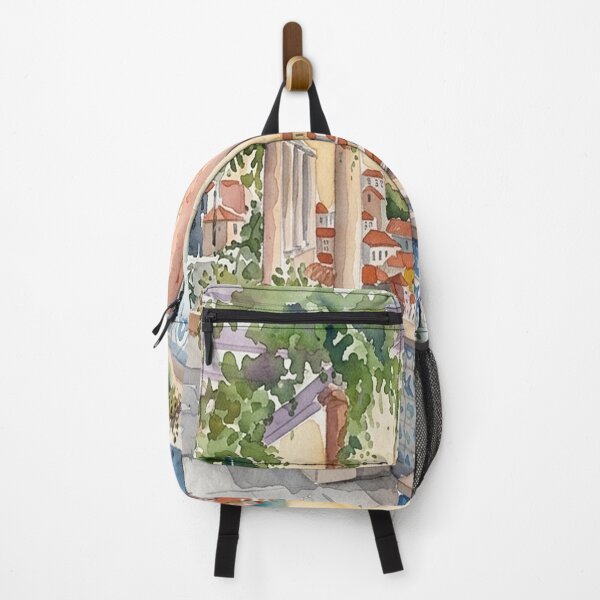Item preview, Lisbon Watercolor Cityscape Terrace Azulejo designed and sold by POSTERIOCREW.