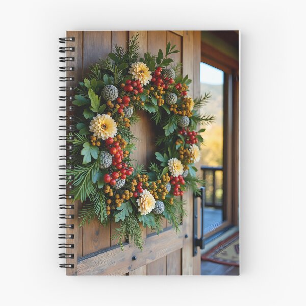 Item preview, Festive Autumn Wreath on Wooden Door designed and sold by Teeshirtstoday.com.