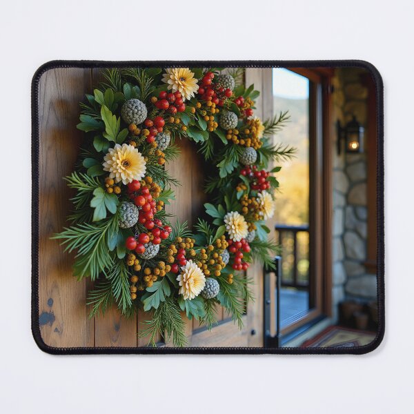 Item preview, Festive Autumn Wreath on Wooden Door designed and sold by Teeshirtstoday.com.