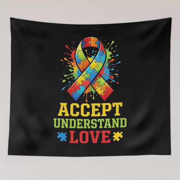 Item preview, Accept Understand Love Autism Awareness Puzzle Ribbon designed and sold by SofenArt.