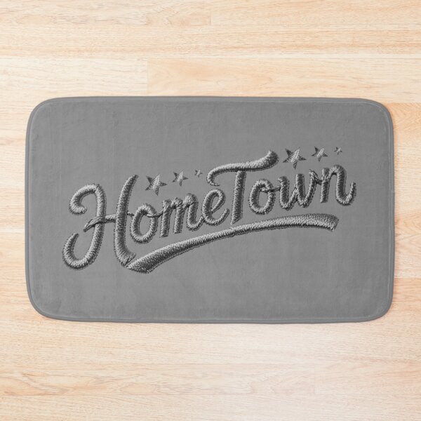 Item preview, HomeTown - Lettering embroidered in silver - Illusion embroidery Home designed and sold by Kimenta Fashion.