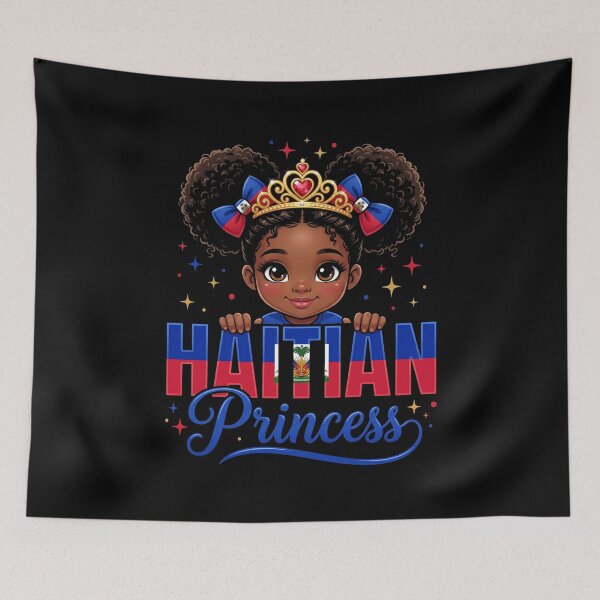 Item preview, Haitian Princess Cute Black Girl Crown Haiti Tee designed and sold by SofenArt.