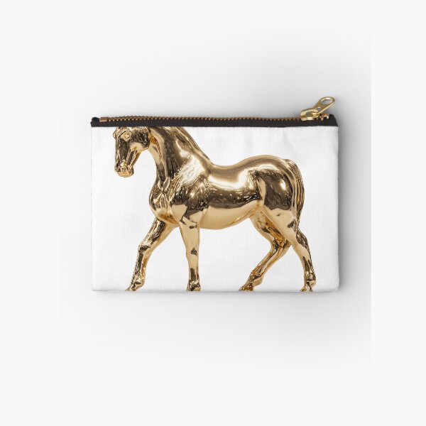 Item preview, Polished Gold Horse Statue Isolated on Transparent Background, Luxurious Golden Stallion Sculpture Side View, Elegant Metallic Equine Figurine designed and sold by Niageadon.