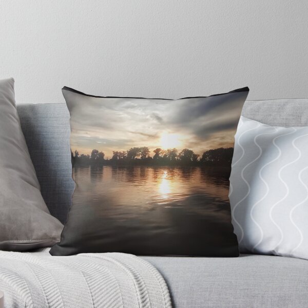 Item preview, Golden Hour River Sunset | Moody Waterscape Photography | Dark Nature Silhouette designed and sold by SergioMiklos.