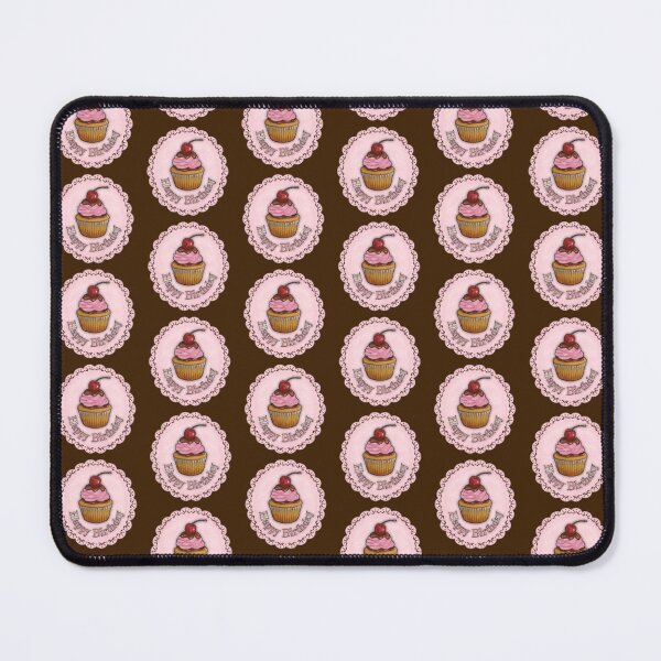 Item preview, Pattern of Birthday Cupcake on Pink Doily designed and sold by JoyfulWhimsy.