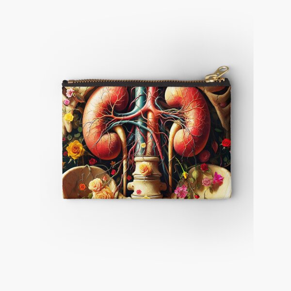Artikelvorschau, Blumenanatomie der Nieren – Fantasie-Menschenskelett mit Rosenfarben-Aderndesign entworfen und verkauft von EmeraldeaArt.