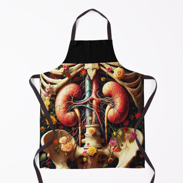 Item preview, Floral Anatomy Kidneys – Fantasy Human Skeleton with Roses Color Veins Design designed and sold by EmeraldeaArt.