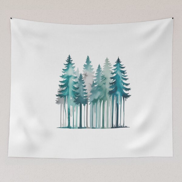 Item preview, Misty Turquoise Forest designed and sold by NiftyWrx.