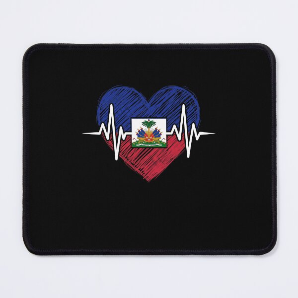 Item preview, Haiti Flag Heart Heartbeat Haitian Pride Tee designed and sold by SofenArt.