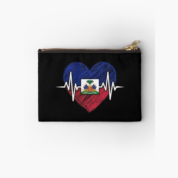 Item preview, Haiti Flag Heart Heartbeat Haitian Pride Tee designed and sold by SofenArt.