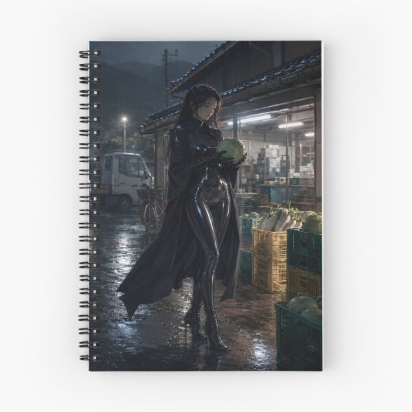 Item preview, Cyberpunk Woman at the Rural Market designed and sold by SEIMEI2025.