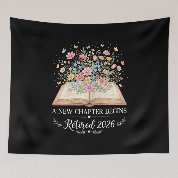 Item preview, A New Chapter Begins Retired 2026 Floral Book Tee designed and sold by SofenArt.