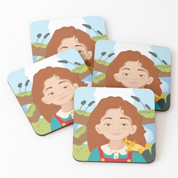 Item preview, Curly Girl and Sleeping Cat designed and sold by merona-design.