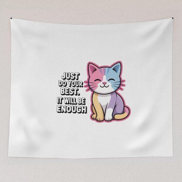 Item preview, Cute Cat with Encouraging Quote designed and sold by NiftyWrx.