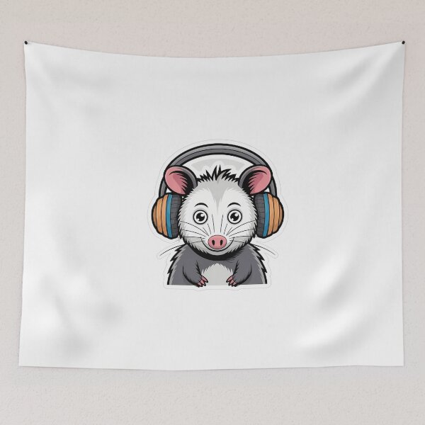 Item preview, Possum in Headphones designed and sold by NiftyWrx.