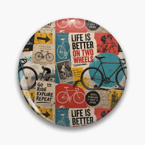 Item preview, PEDAL COLLAGE — Vibrant Bicycle Art Poster (Vintage + Modern) designed and sold by Jandedan.