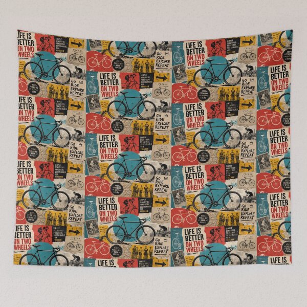 Item preview, PEDAL COLLAGE — Vibrant Bicycle Art Poster (Vintage + Modern) designed and sold by Jandedan.