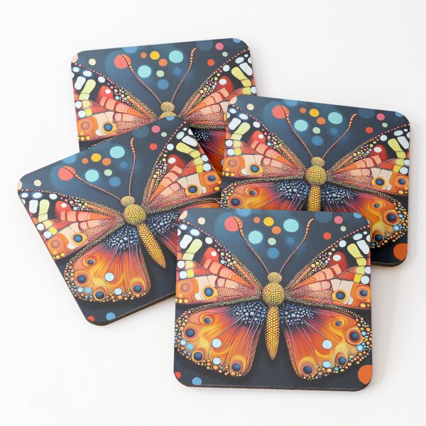 Item preview, Vibrant Butterfly Pop Art, Colorful Dotted Wings Art Print designed and sold by daila70.