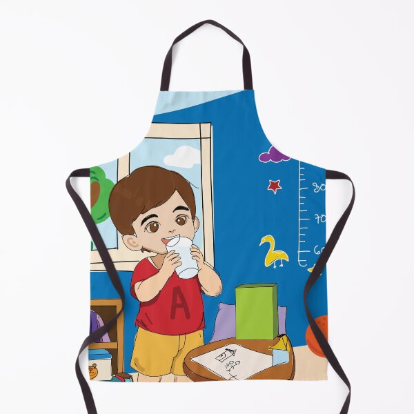 Item preview, Cute Boy in Playroom Illustration drink milk designed and sold by merona-design.
