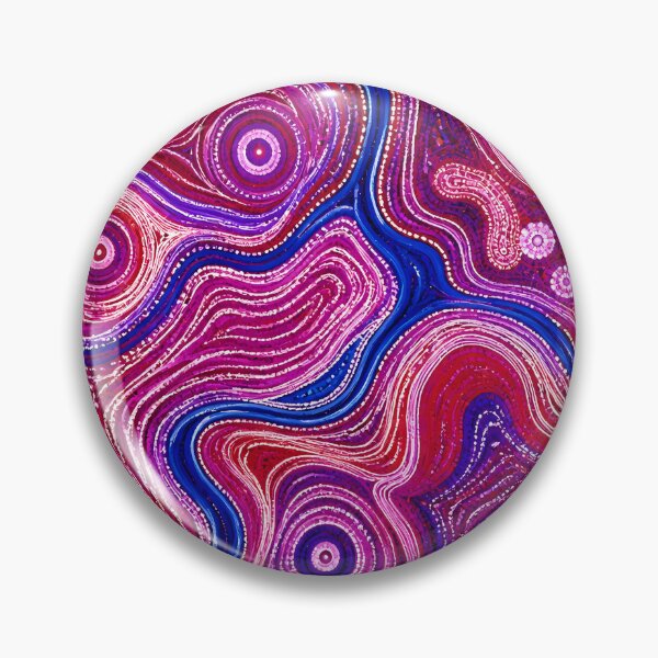 Item preview, Aboriginal Inspired Dot Art - Crimson Pink Blue Water Paths designed and sold by GrinGalore.