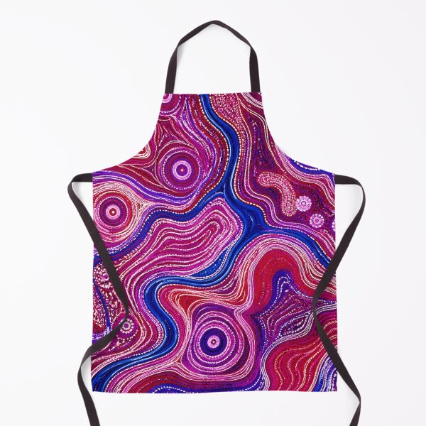 Item preview, Aboriginal Inspired Dot Art - Crimson Pink Blue Water Paths designed and sold by GrinGalore.