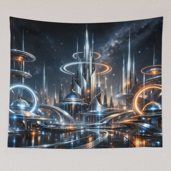 Item preview, A shimmering future metropolis awakens designed and sold by Sigtrix.
