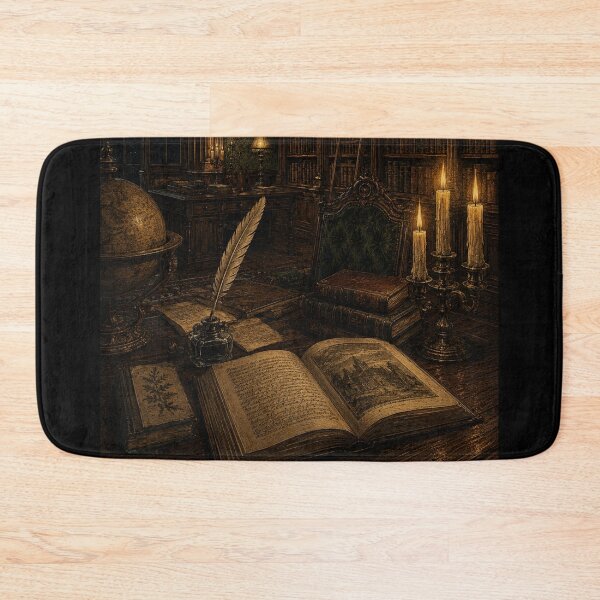 Item preview, Dark Academia Grand Library – Atmospheric Candlelit Bookshelf Vintage Art Print | Dark Academia Wall Decor designed and sold by irfanshikh.