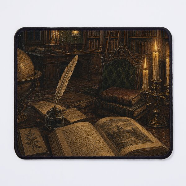 Item preview, Dark Academia Grand Library – Atmospheric Candlelit Bookshelf Vintage Art Print | Dark Academia Wall Decor designed and sold by irfanshikh.
