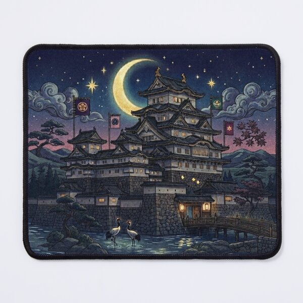 Item preview, Mystical Moonlit Japanese Castle: Ukiyo-e Night designed and sold by Kokeshidreams.